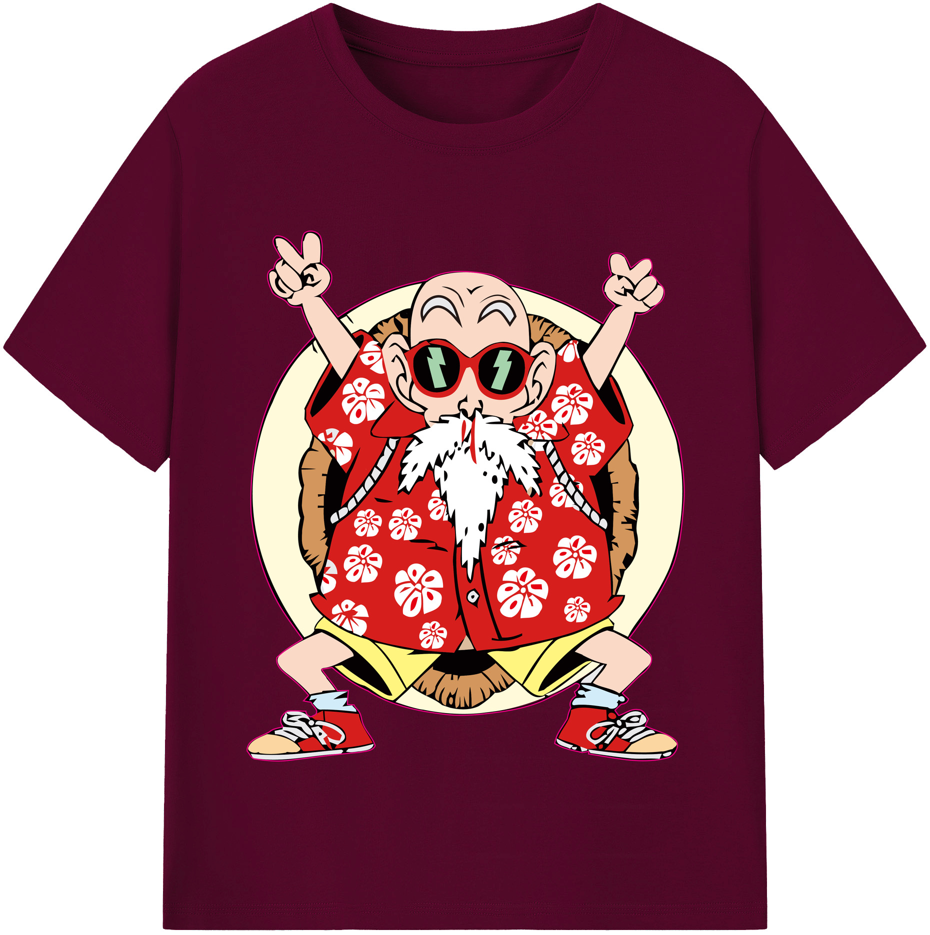 （画像用） ドラゴンボール 亀仙人（かめせんにん） DRAGON BALL Master Roshi Kame Sennin レディースカジュアルプリントTシャツ（綿100％）